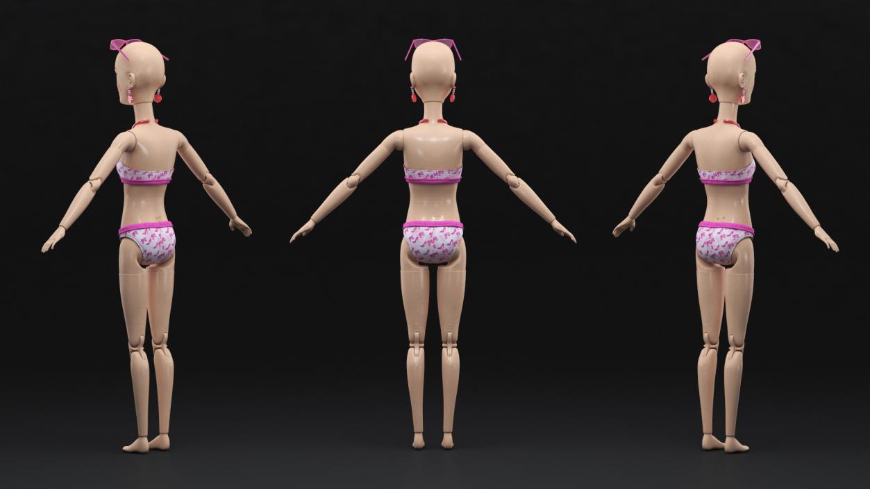 Barbie Doll Swimsuit T-pose 3D