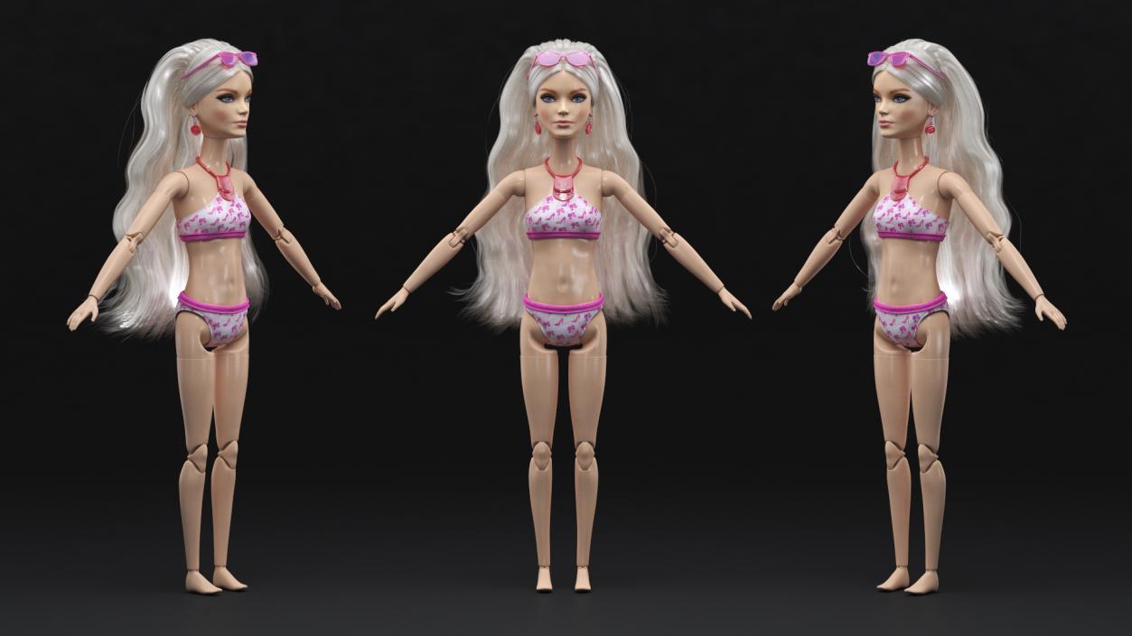 Barbie Doll Swimsuit T-pose 3D