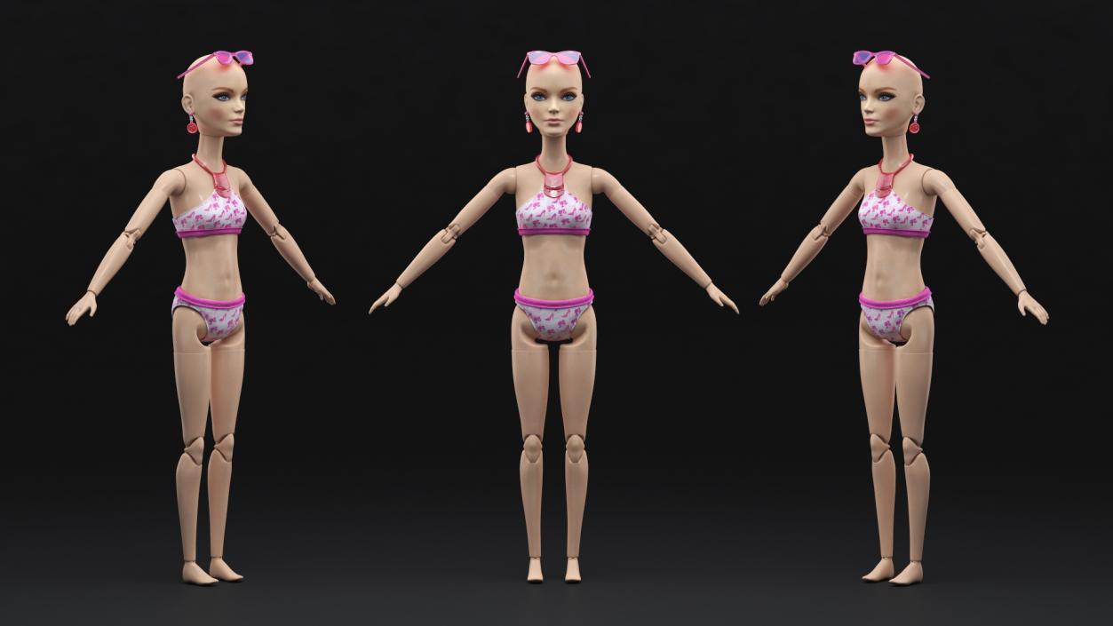 Barbie Doll Swimsuit T-pose 3D