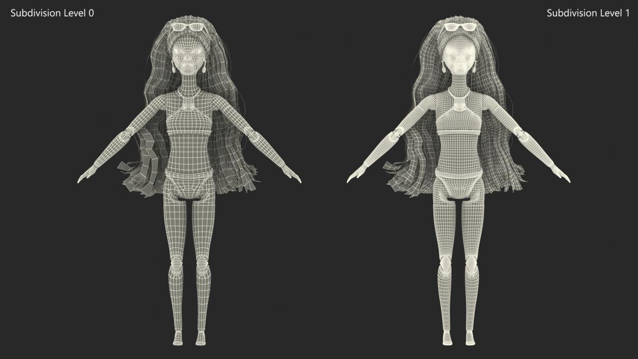 Barbie Doll Swimsuit T-pose 3D