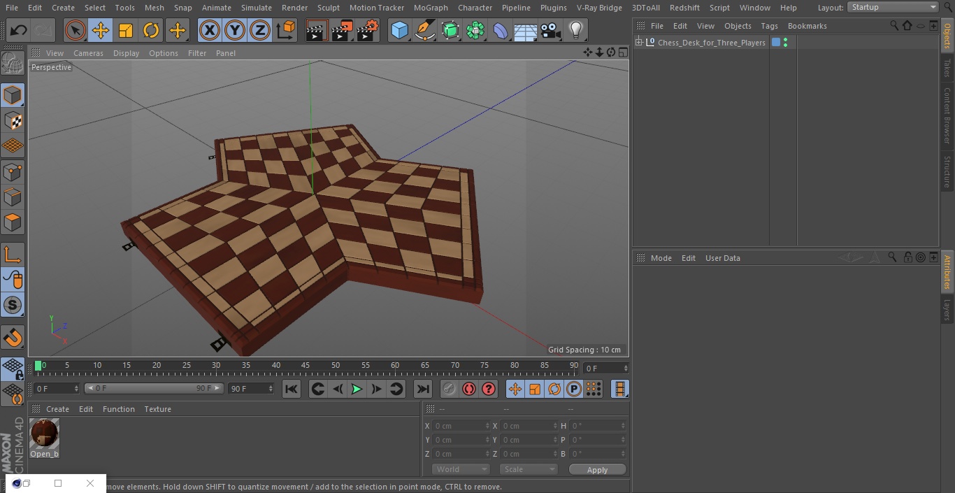 3D Chess Desk for Three Players model