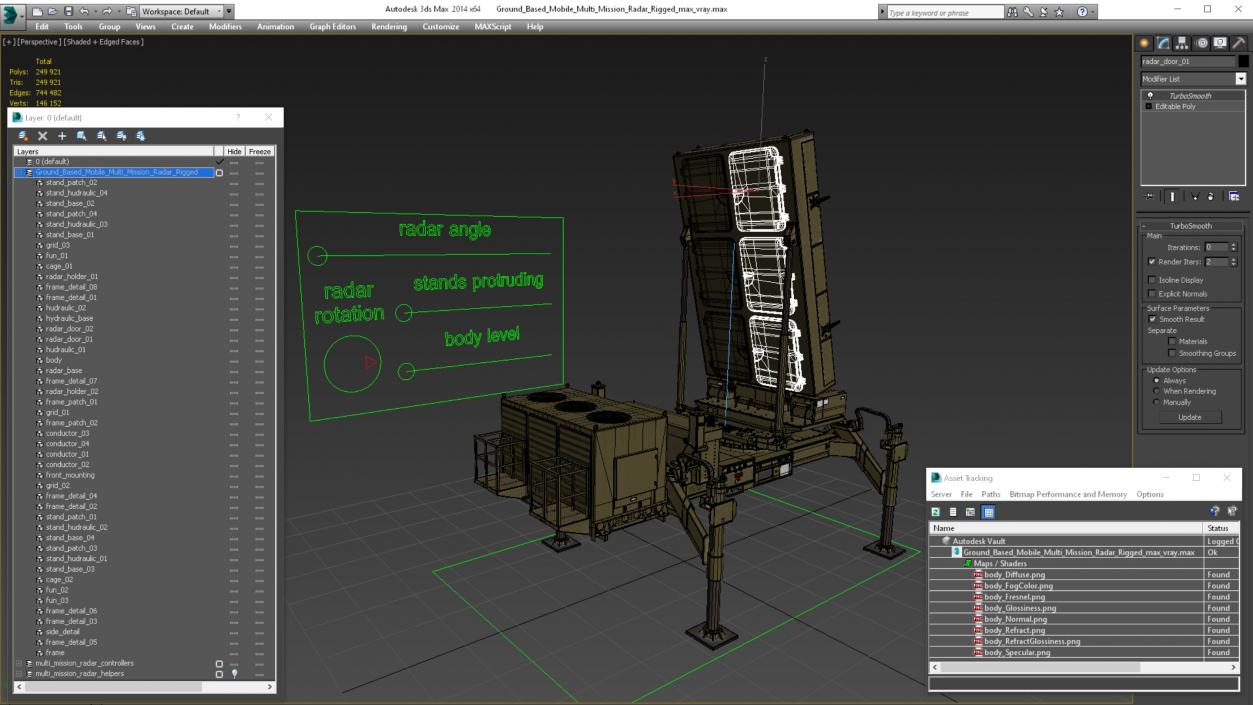 3D Ground Based Mobile Multi Mission Radar Rigged