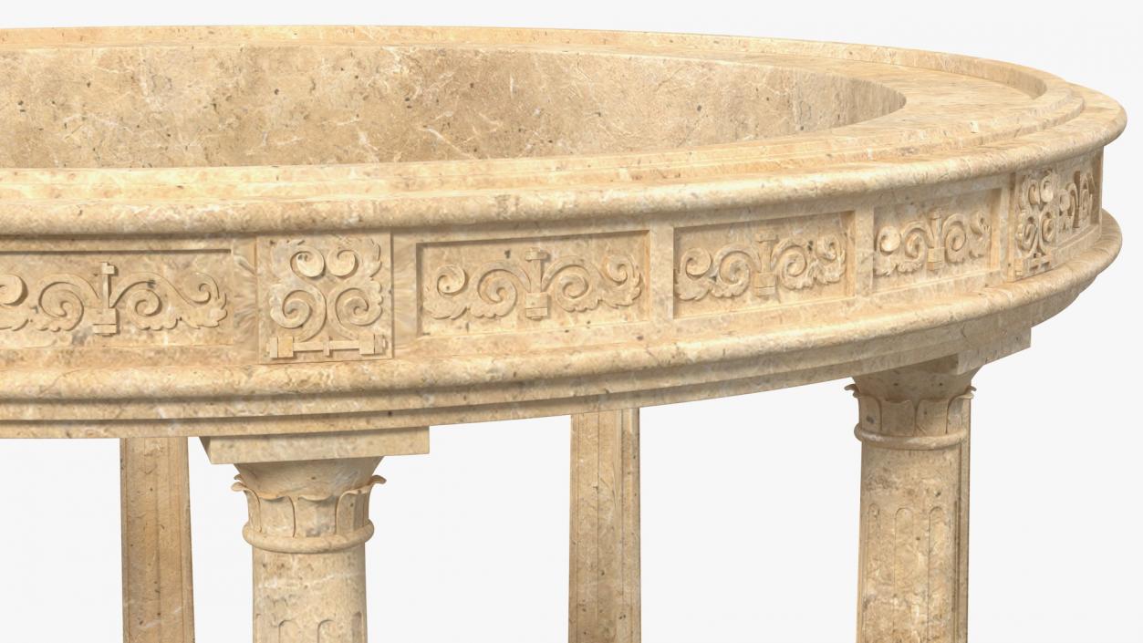 3D Stone Round Colonnade