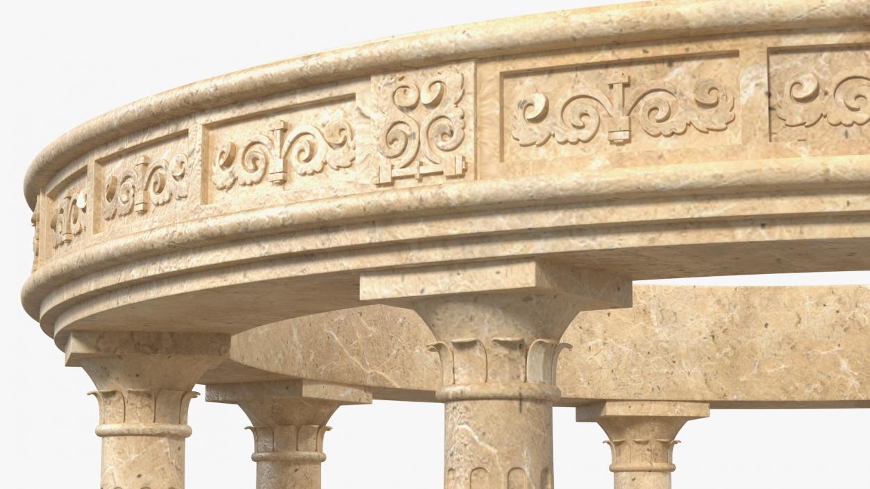 3D Stone Round Colonnade