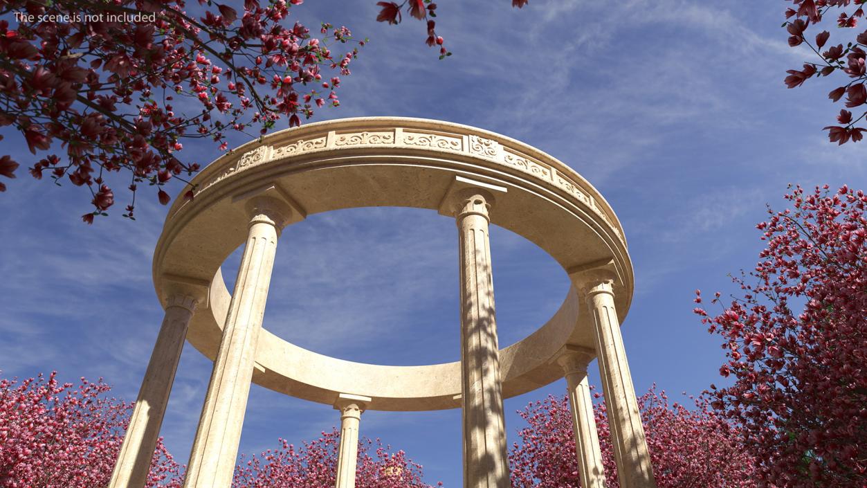 3D Stone Round Colonnade