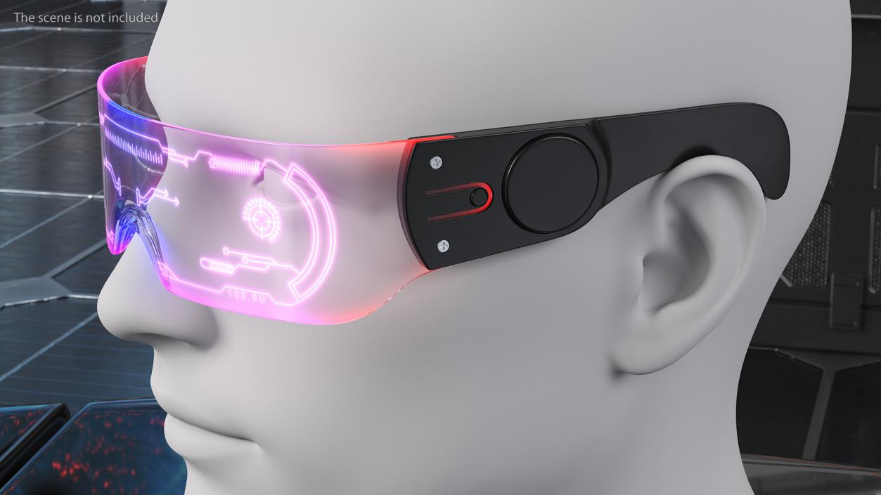 3D LED Cyberpunk Glasses Violet model