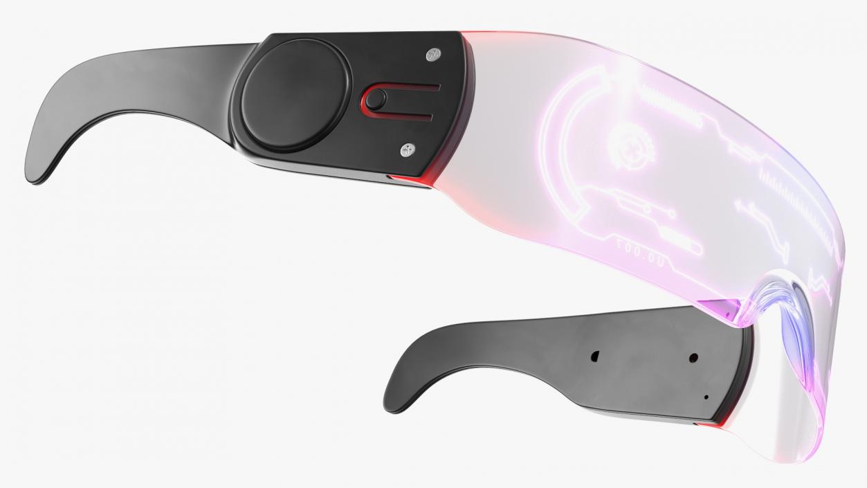 3D LED Cyberpunk Glasses Violet model