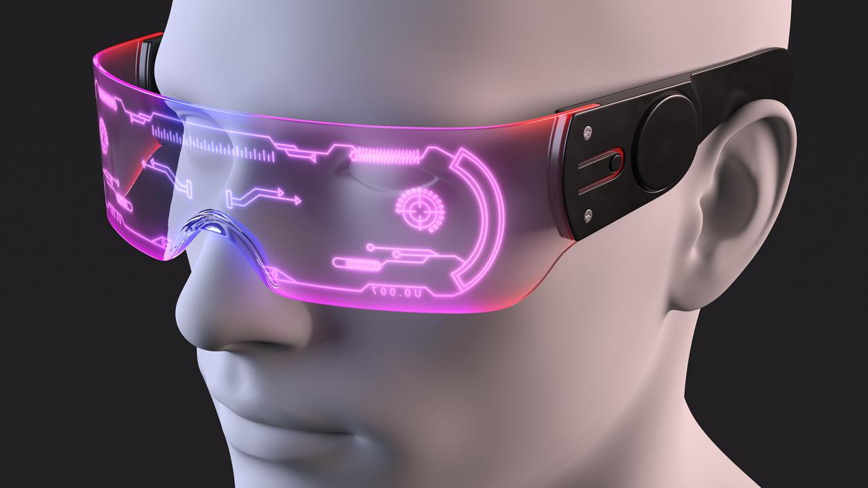 3D LED Cyberpunk Glasses Violet model