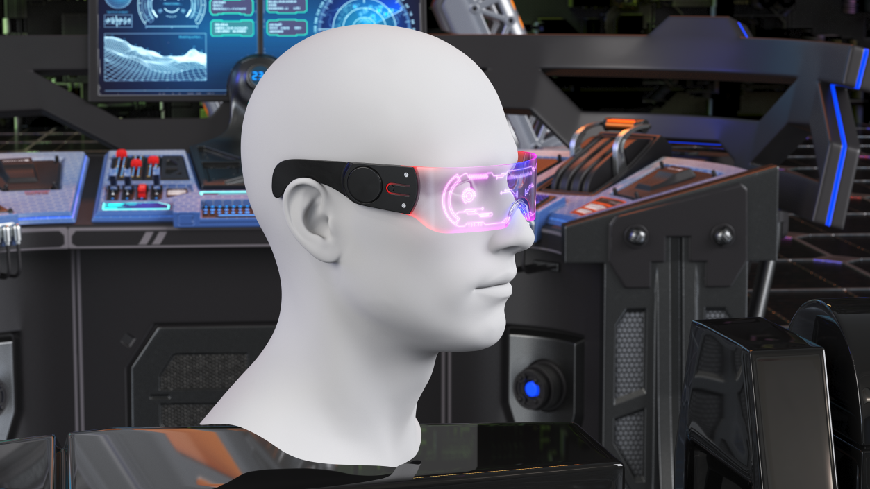 3D LED Cyberpunk Glasses Violet model