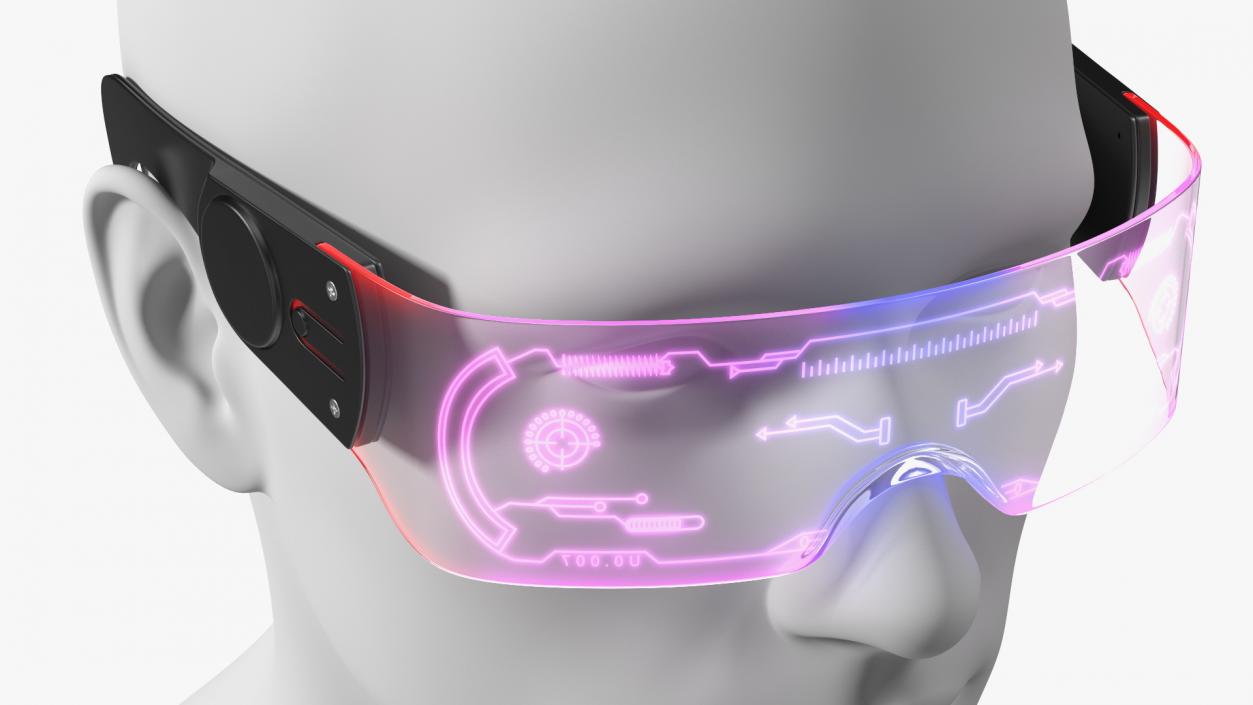 3D LED Cyberpunk Glasses Violet model