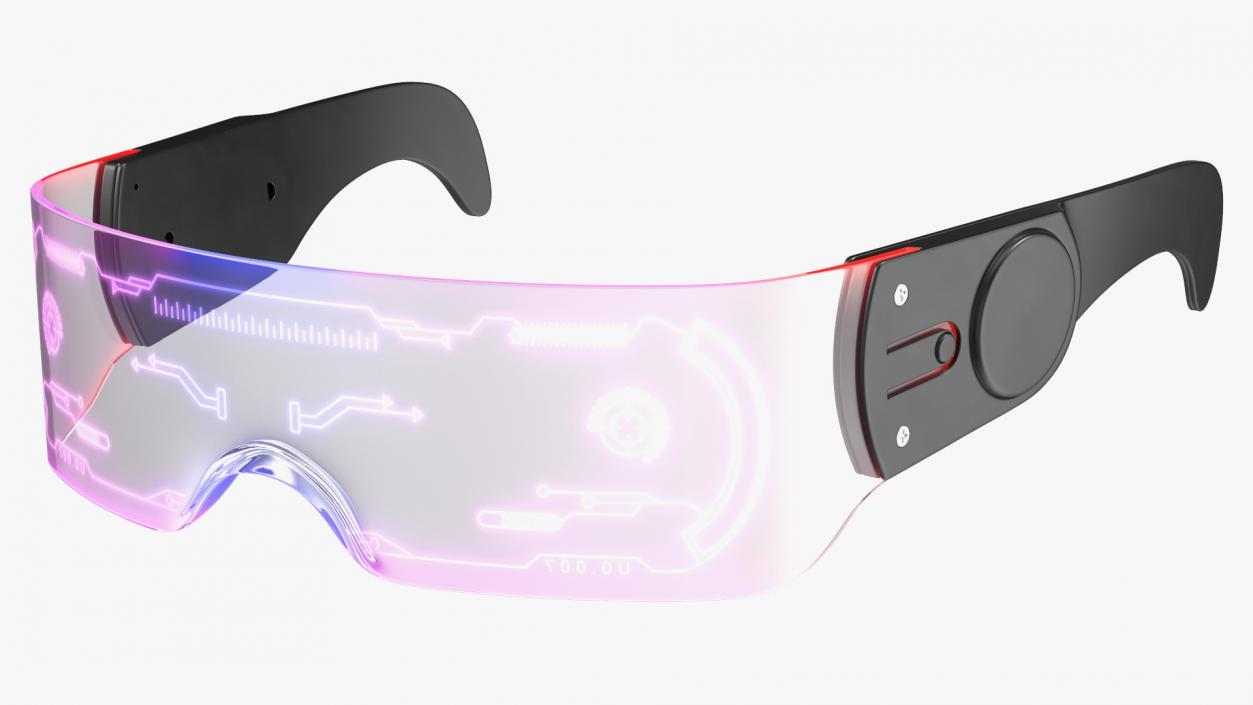 3D LED Cyberpunk Glasses Violet model