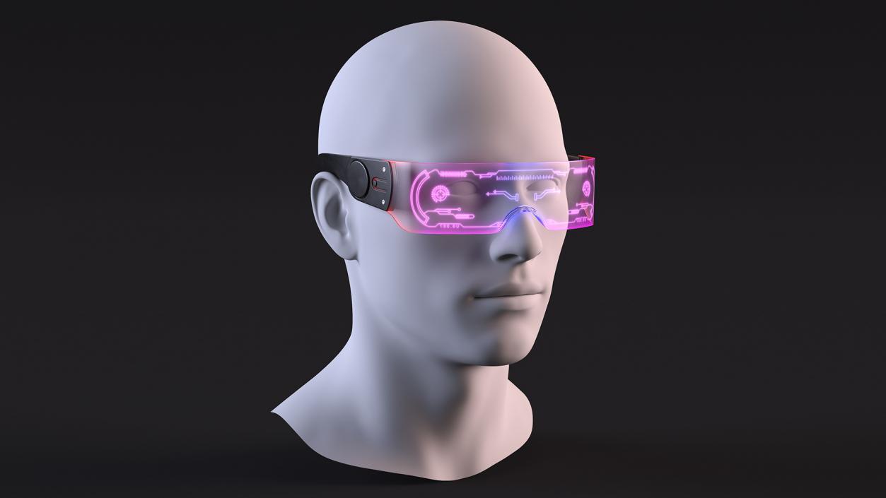 3D LED Cyberpunk Glasses Violet model