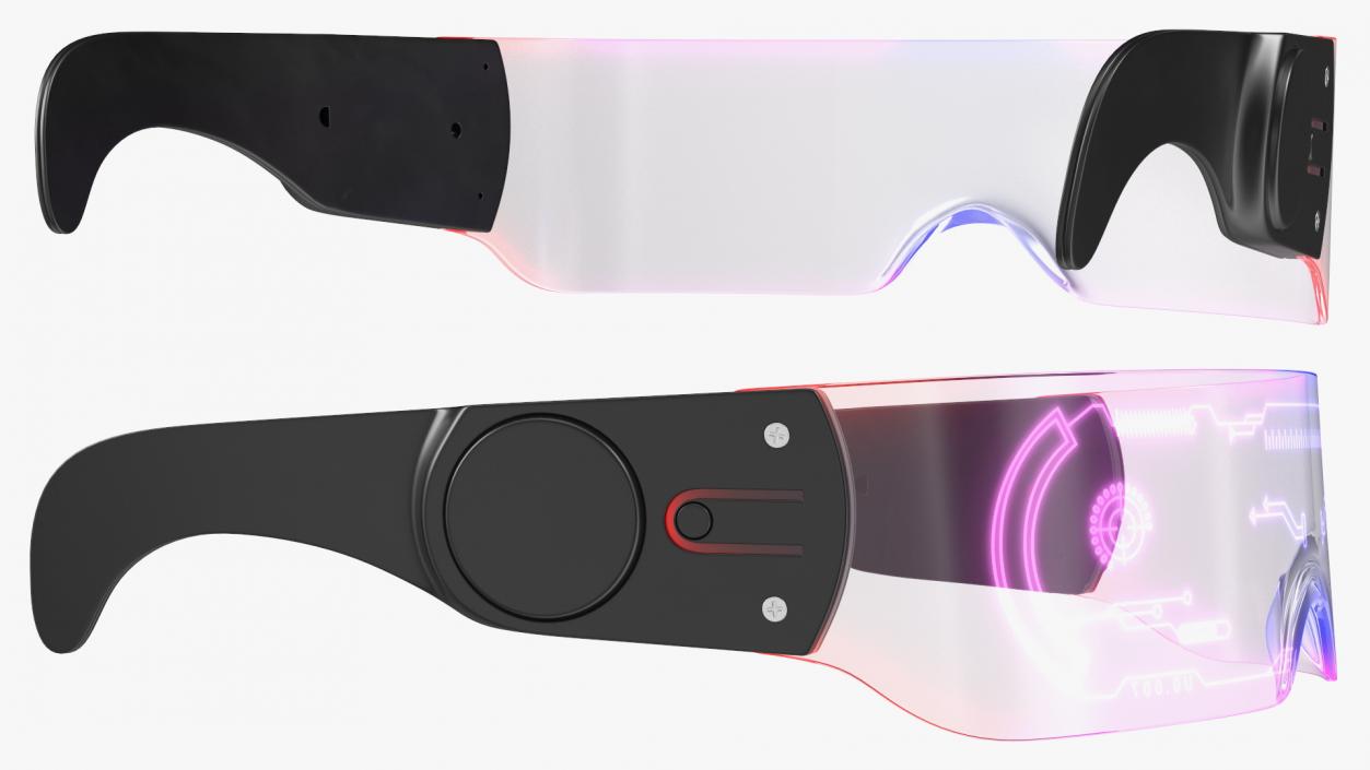 3D LED Cyberpunk Glasses Violet model