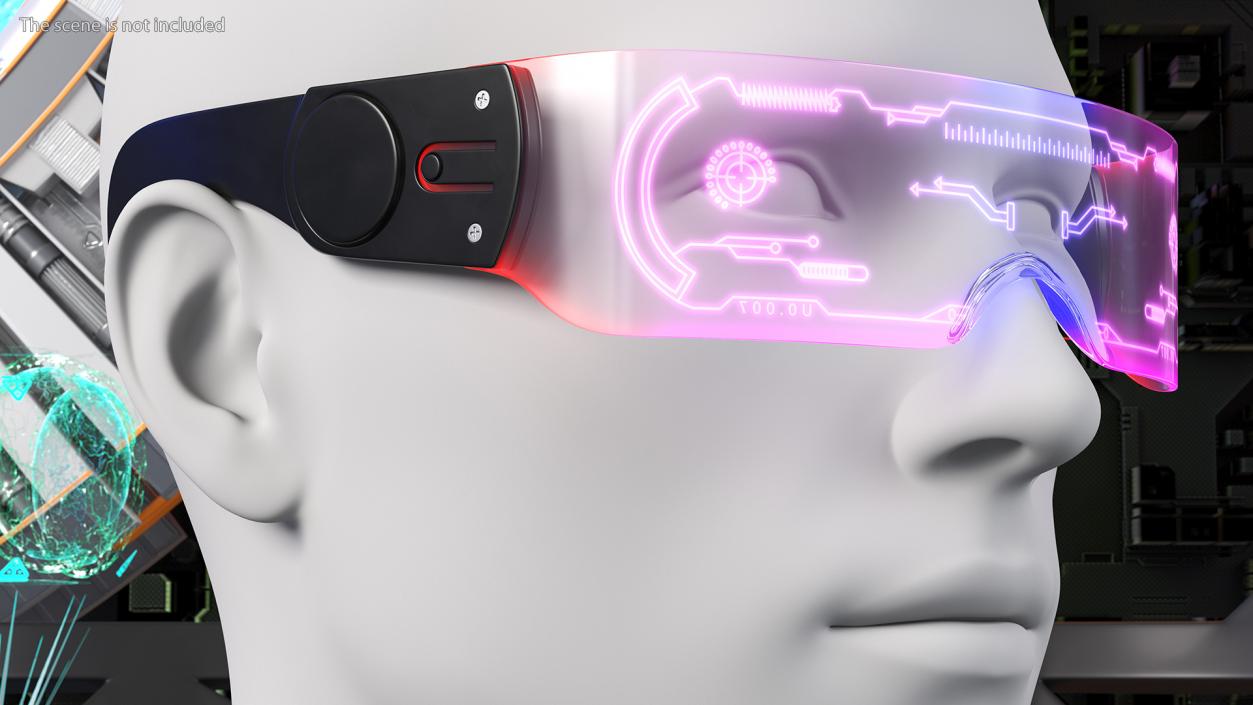 3D LED Cyberpunk Glasses Violet model