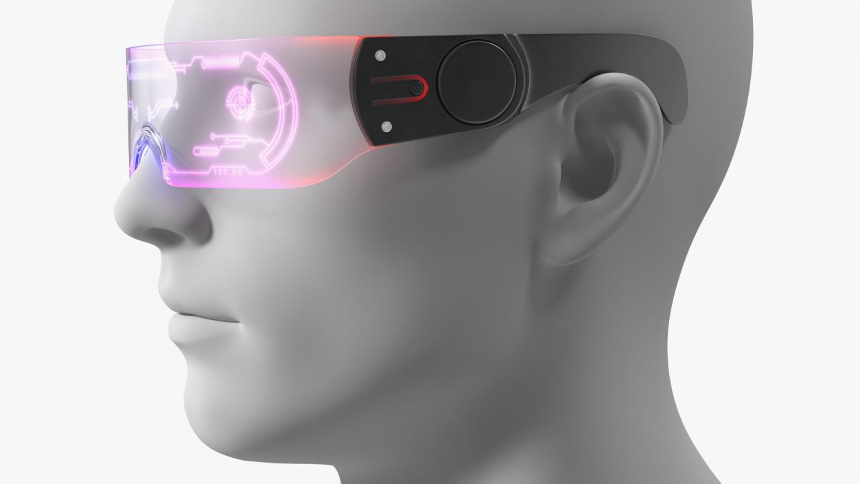 3D LED Cyberpunk Glasses Violet model