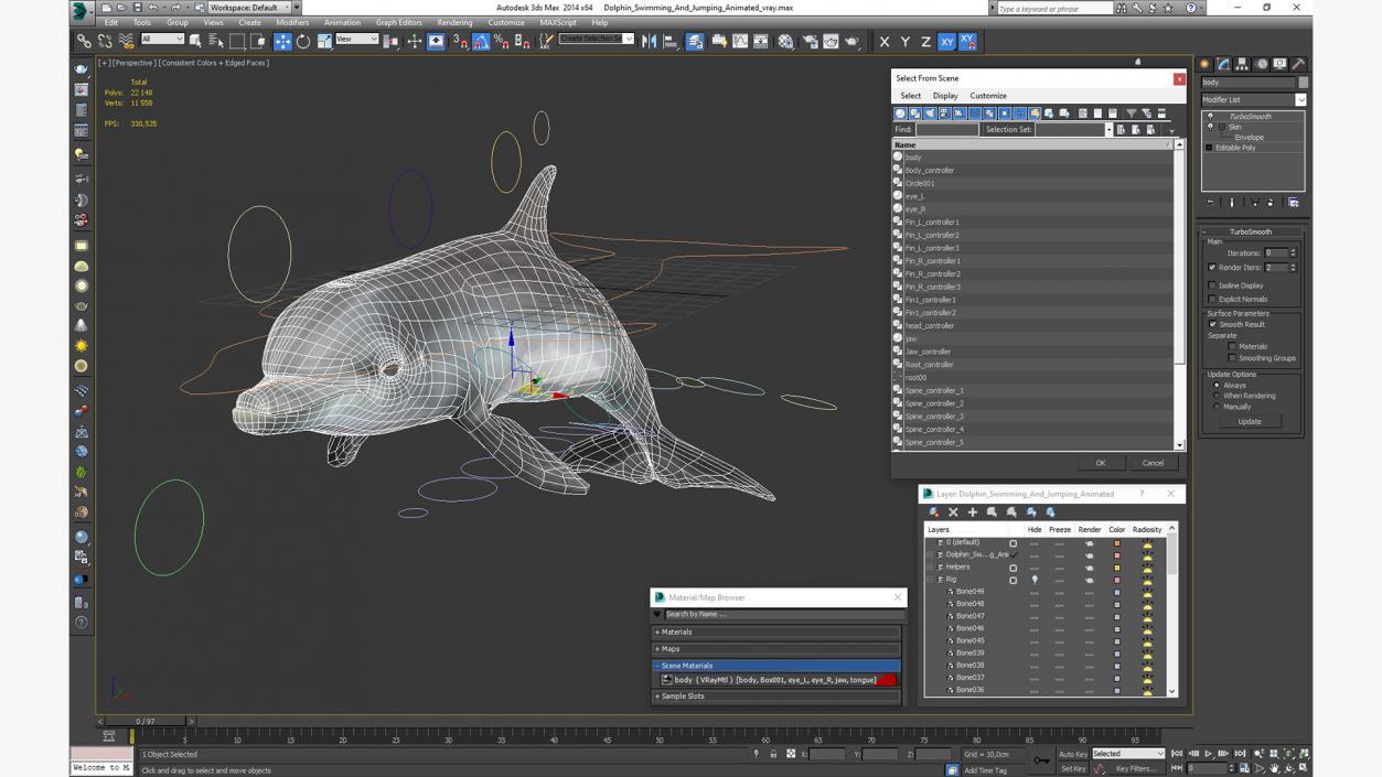 Dolphin Swimming And Jumping Animated 3D