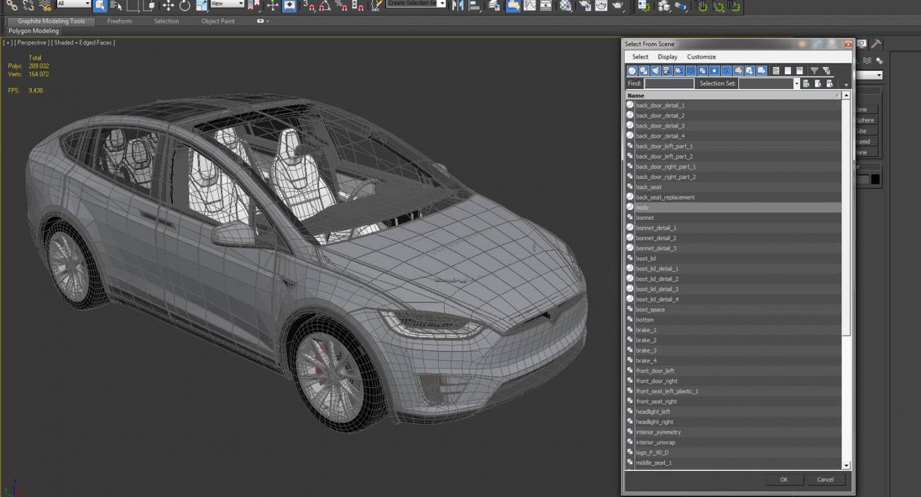 3D Tesla Model X P90D 2017 model