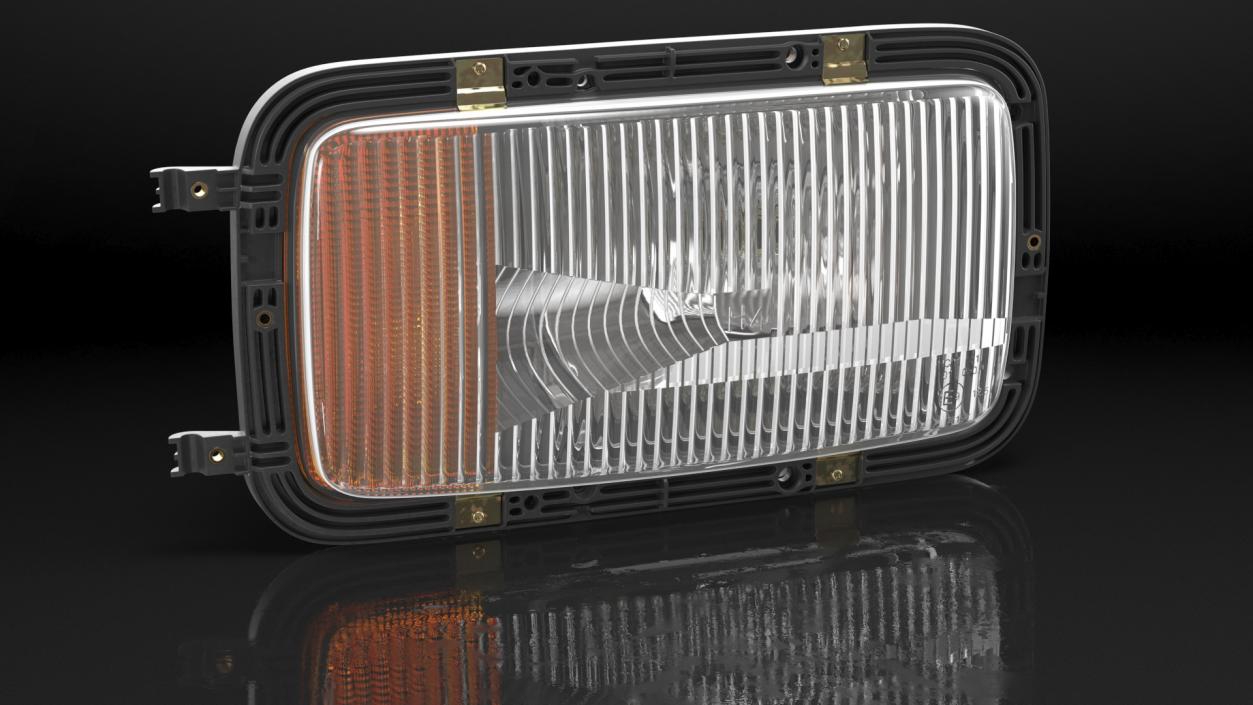 Rectangular Halogen H4 Truck Headlight Set 3D