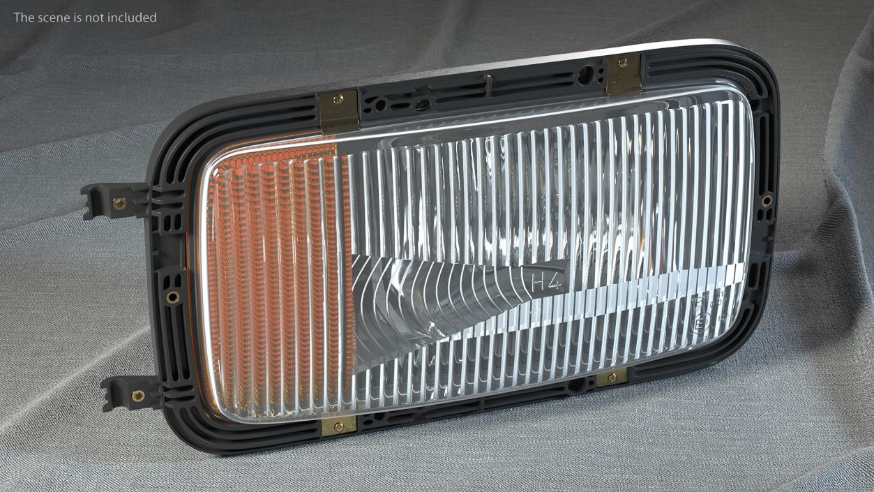 Rectangular Halogen H4 Truck Headlight Set 3D