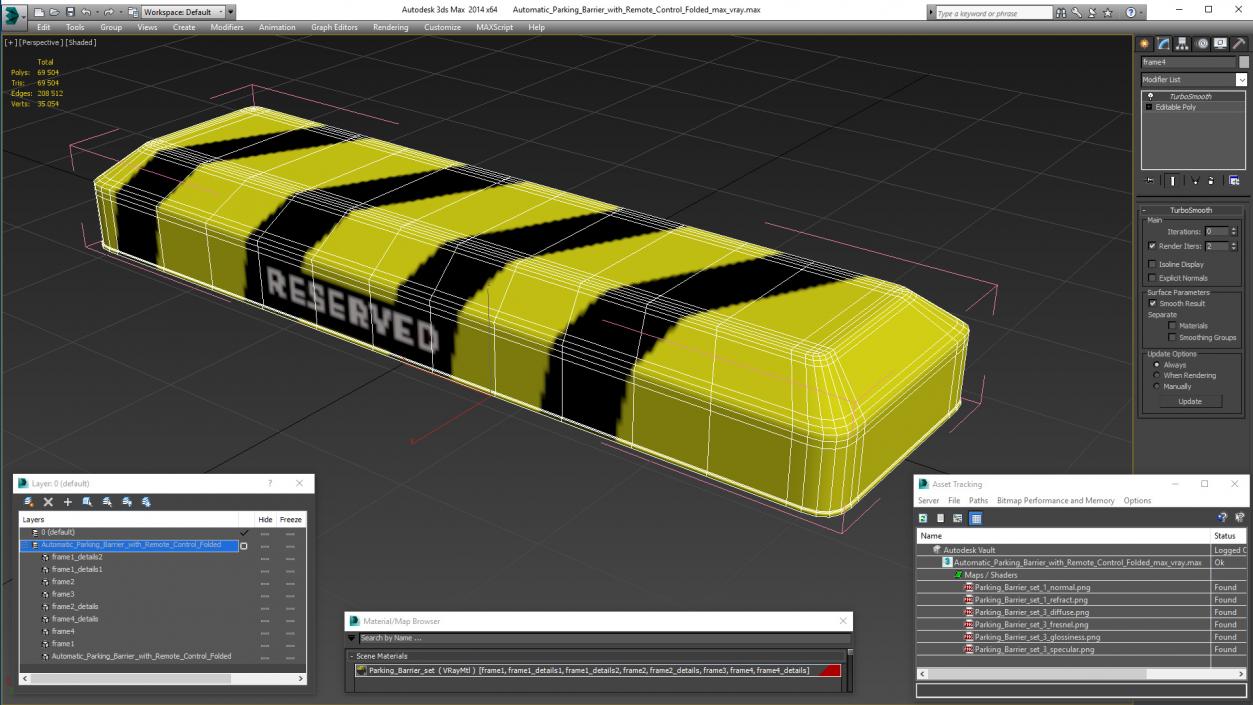 Automatic Parking Barrier with Remote Control Folded 3D