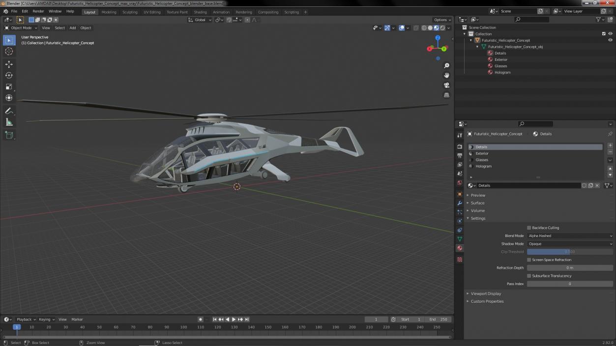 Futuristic Helicopter Concept 3D model