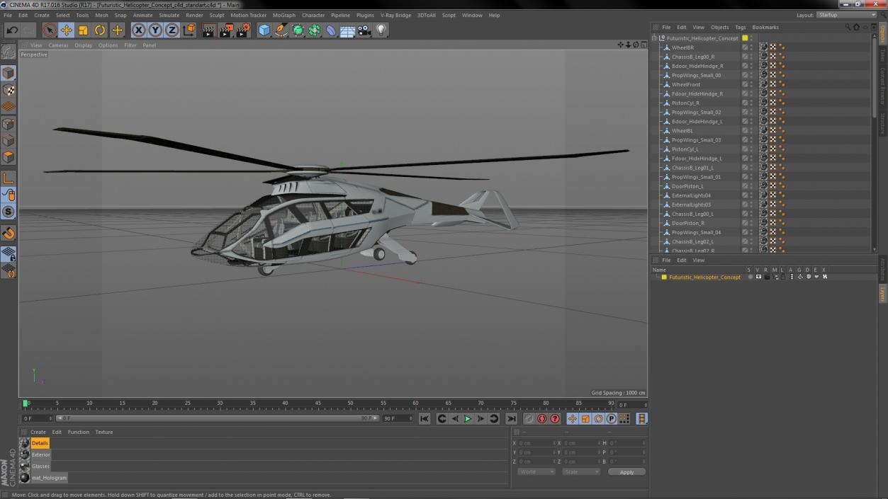 Futuristic Helicopter Concept 3D model