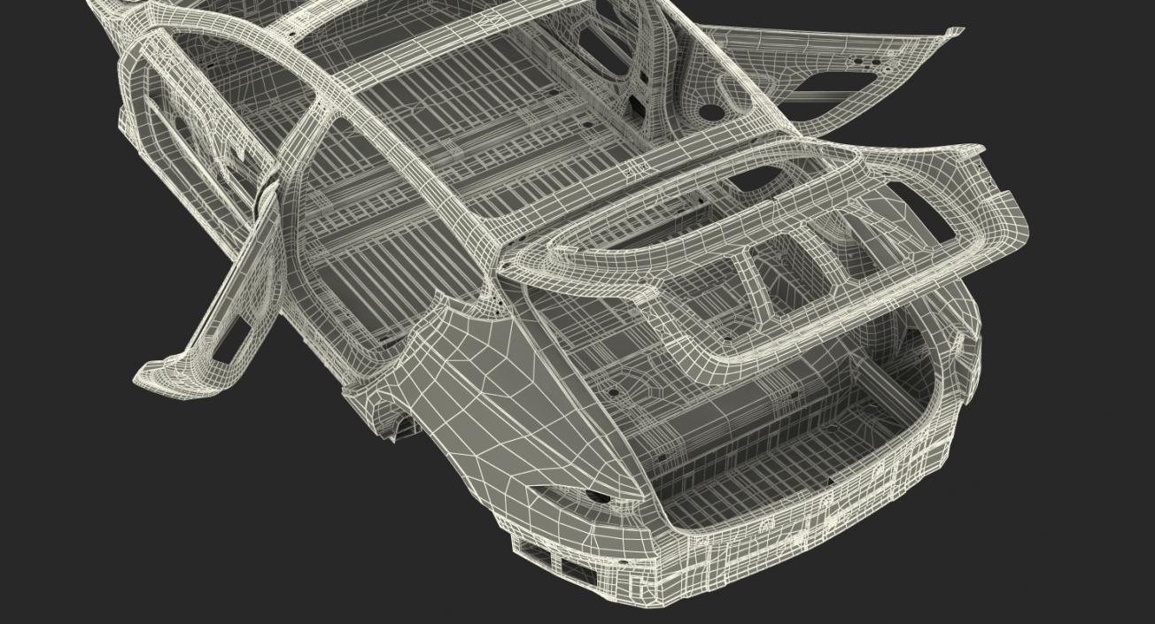 3D Tesla Model S Frame Rigged