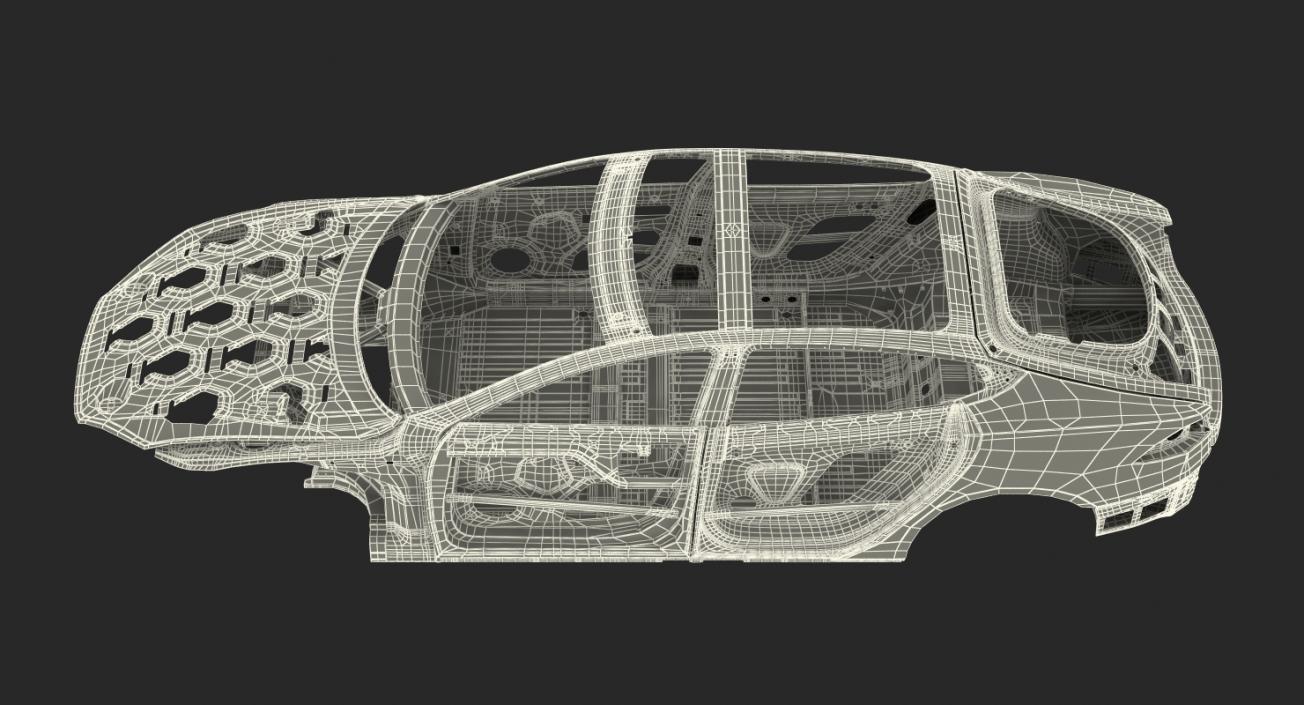 3D Tesla Model S Frame Rigged