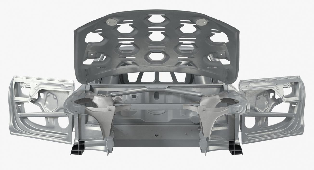 3D Tesla Model S Frame Rigged