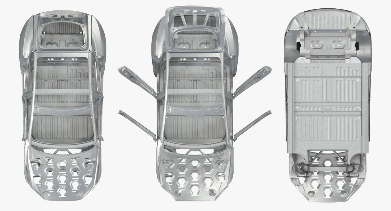 3D Tesla Model S Frame Rigged