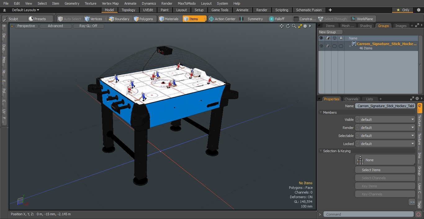 3D model Carrom Signature Stick Hockey Table