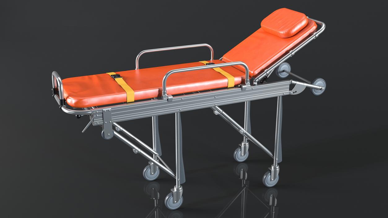 Chemical Protective Suit with Ambulance Hospital Bed Gurney 3D model