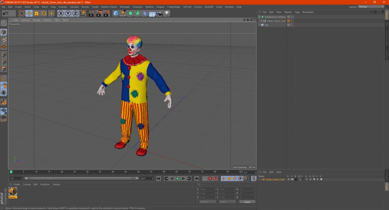 3D Adult Clown Suit