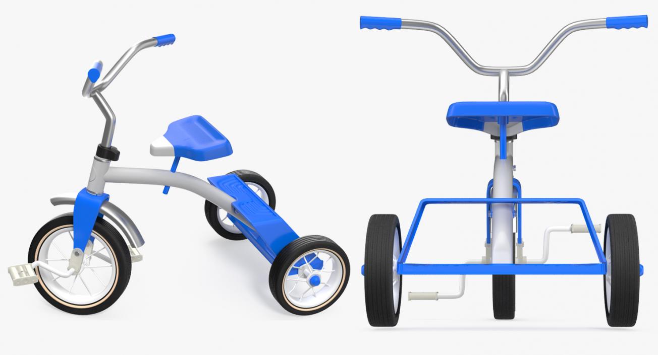 Classic Blue Tricycle Generic 3D model