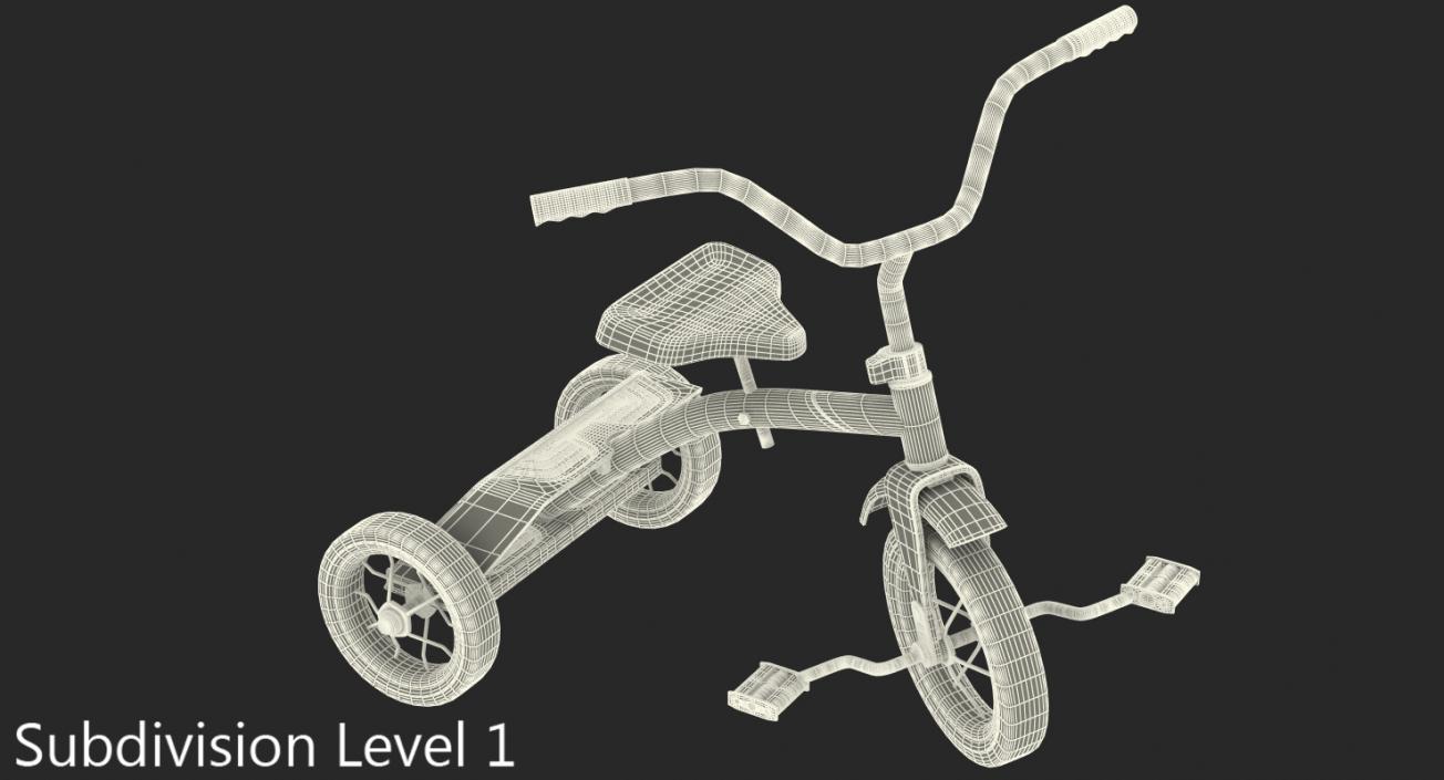 Classic Blue Tricycle Generic 3D model