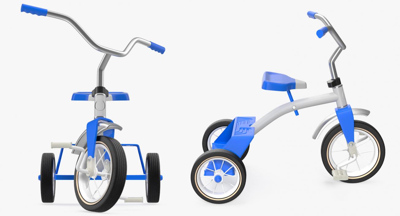 Classic Blue Tricycle Generic 3D model