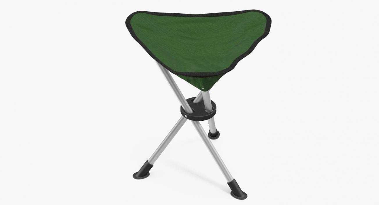 3D Folding Tripod Travel Stool Green model