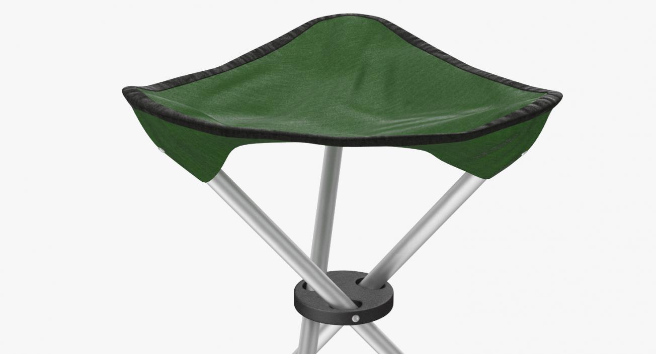 3D Folding Tripod Travel Stool Green model