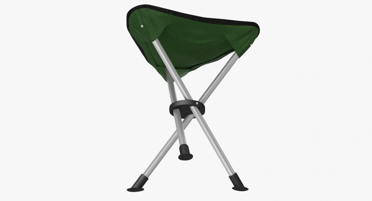 3D Folding Tripod Travel Stool Green model