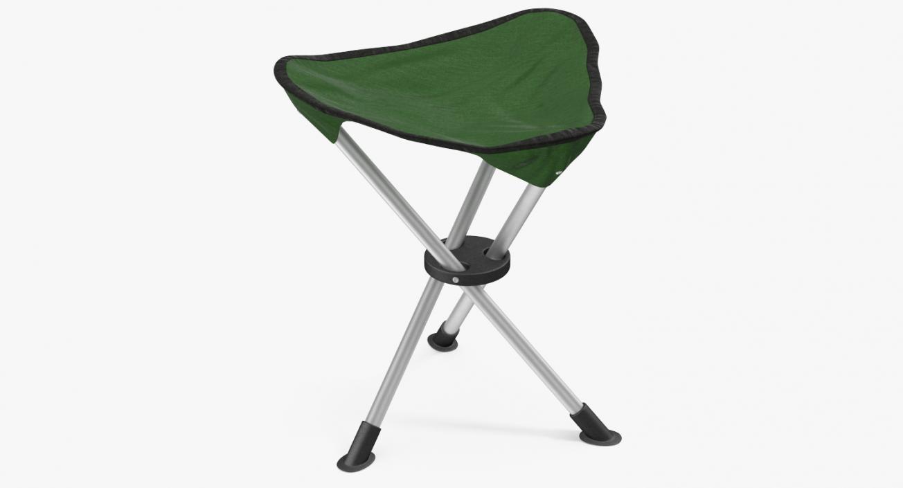 3D Folding Tripod Travel Stool Green model