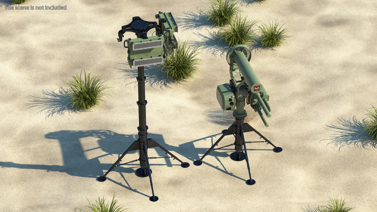 3D Anti UAV Defence System with Radar Set model