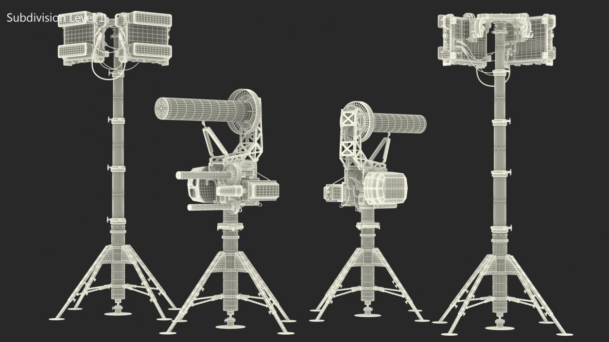 3D Anti UAV Defence System with Radar Set model