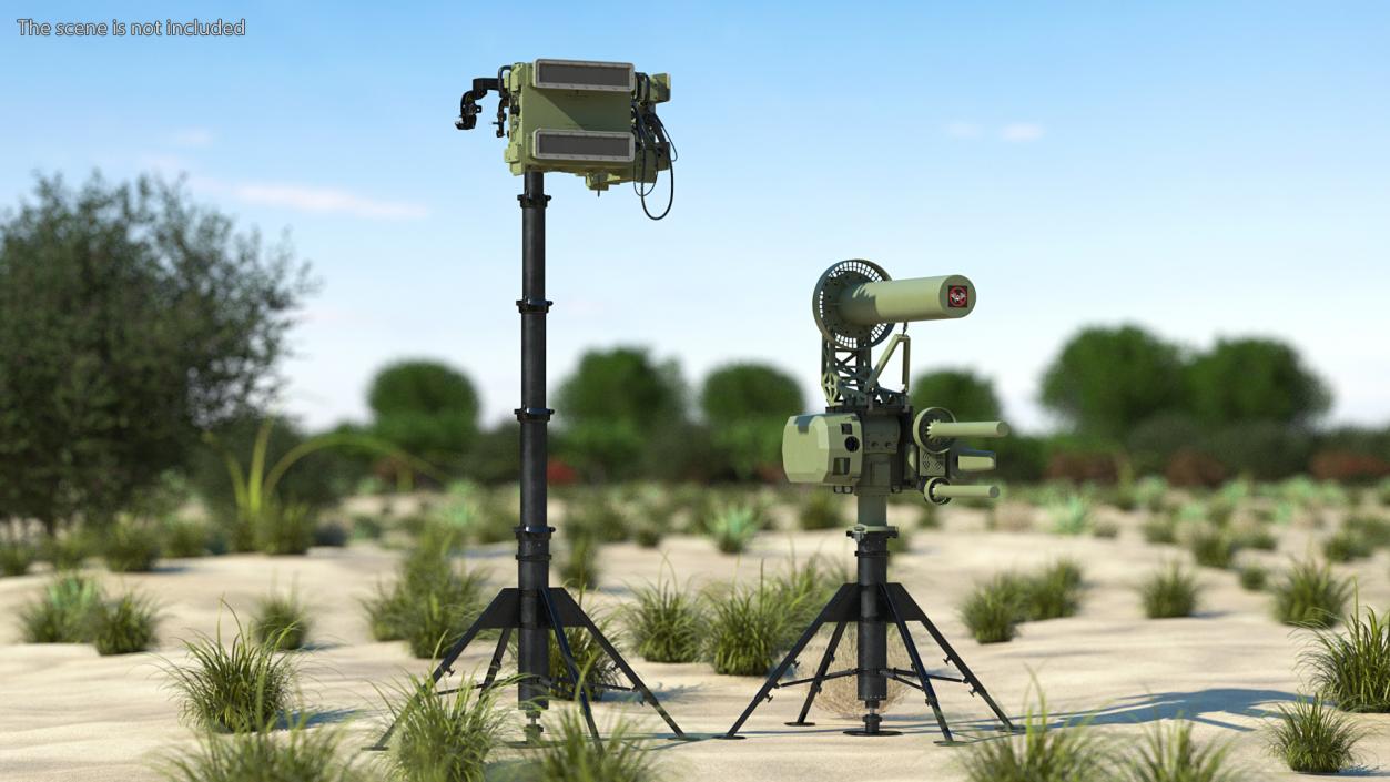 3D Anti UAV Defence System with Radar Set model