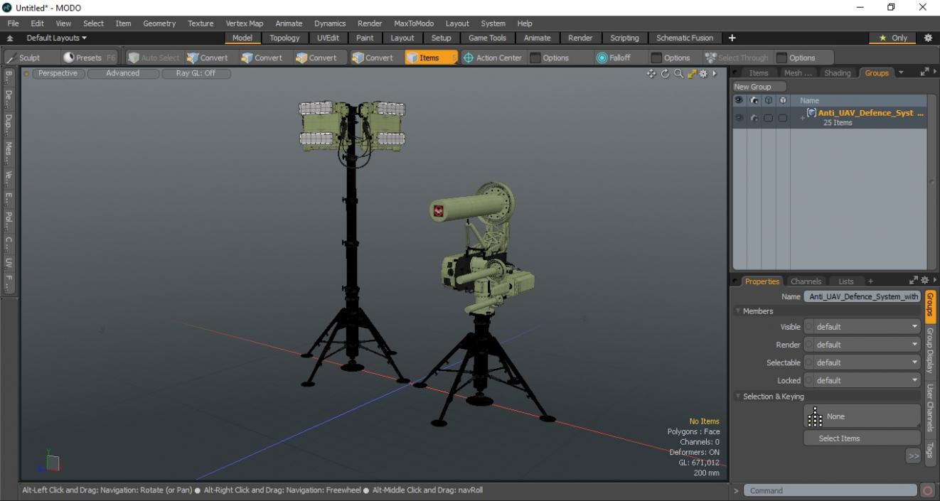 3D Anti UAV Defence System with Radar Set model