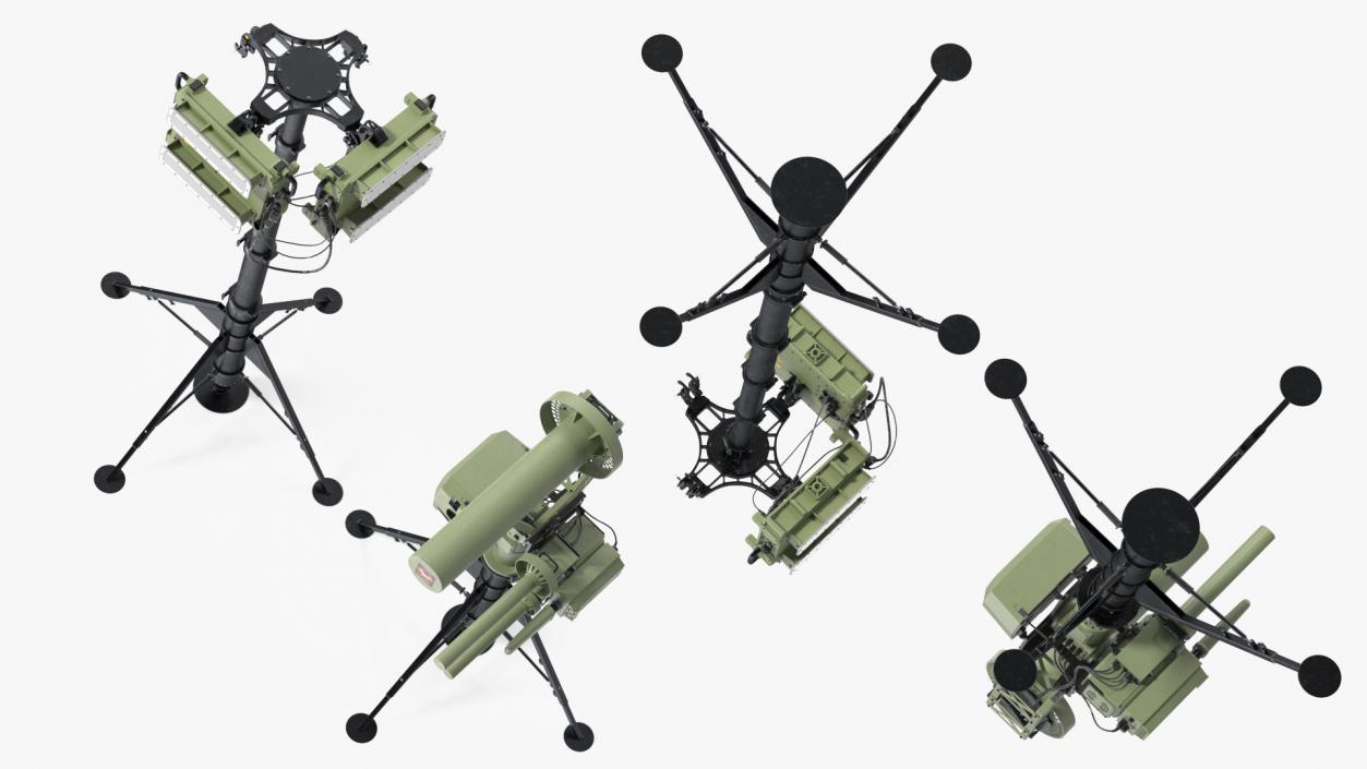 3D Anti UAV Defence System with Radar Set model