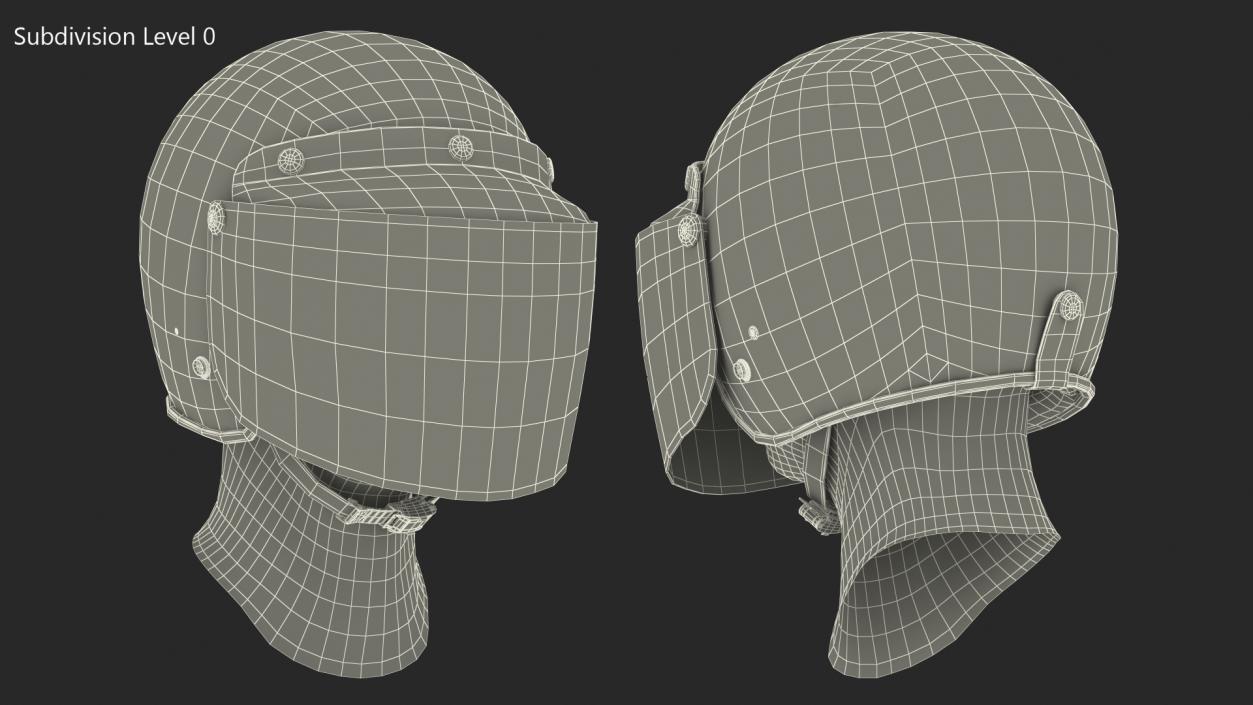 3D Man Head with Motorcycle Helmet