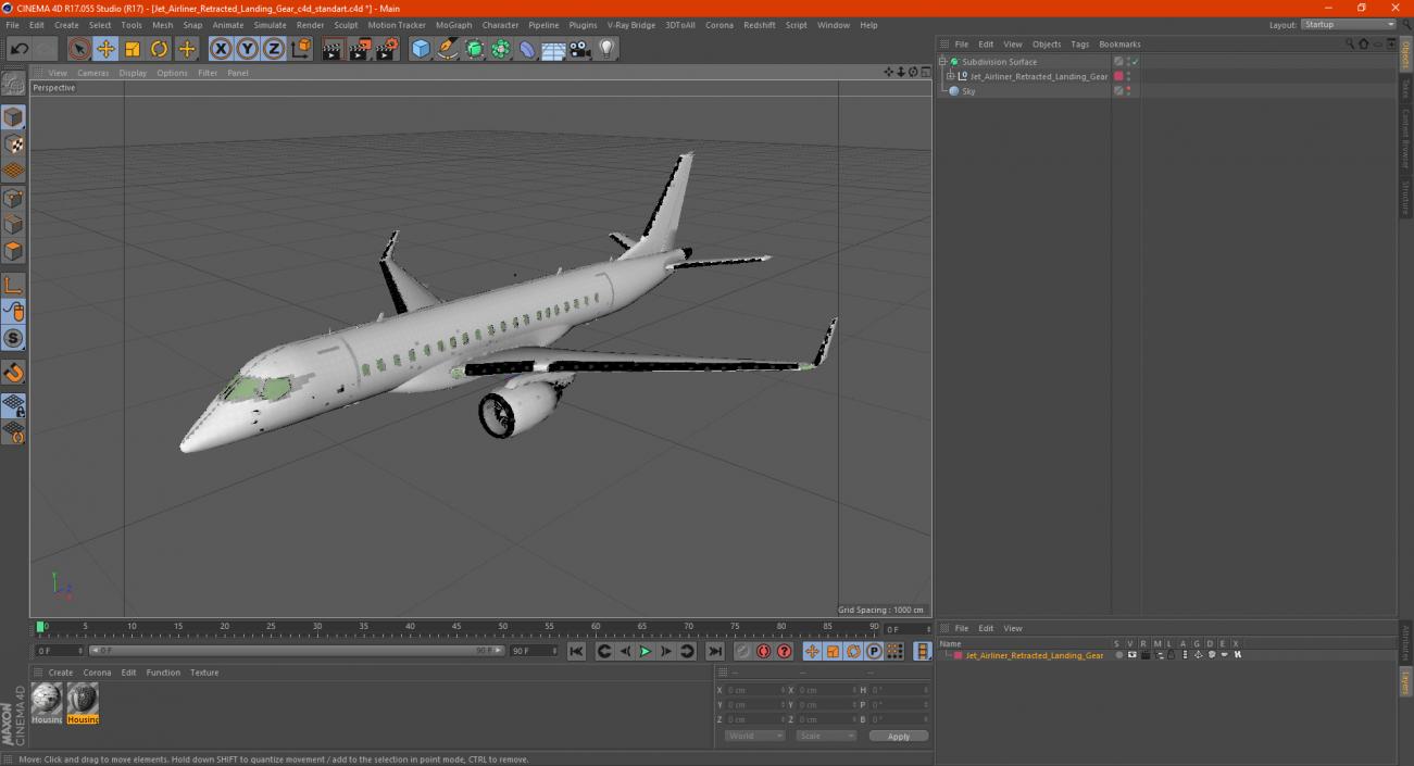 3D model Jet Airliner Retracted Landing Gear