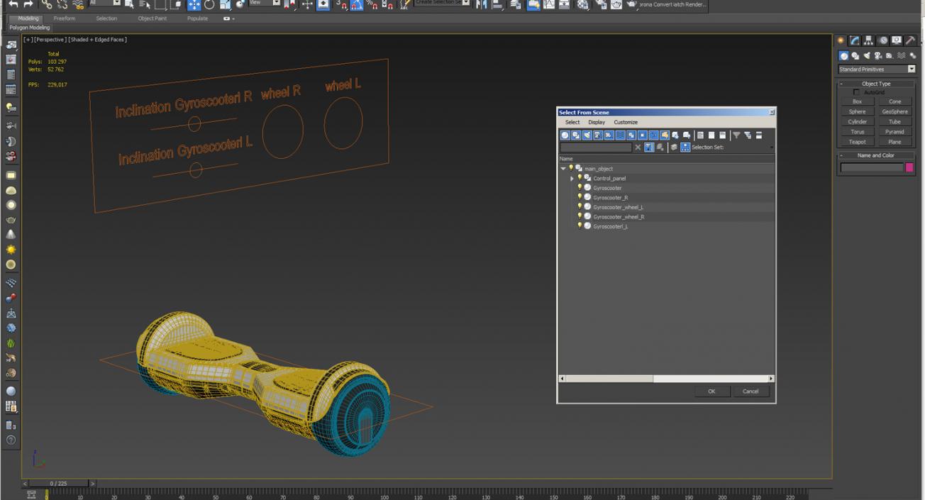 3D Gyroscooter Rigged model