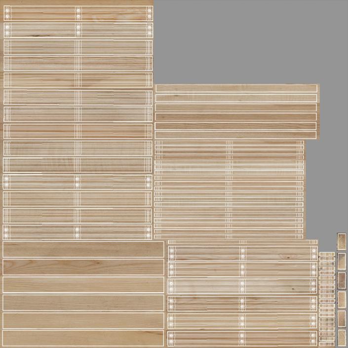 Wooden Pallet with Concrete Blocks 3D model