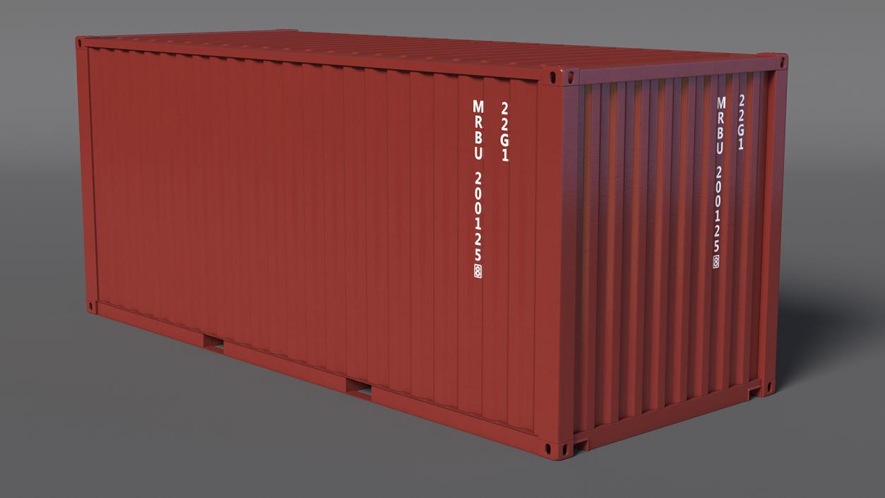 3D model Cargo Shipping Container 20 ft